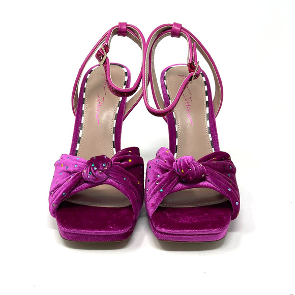 Betsey Johnson Alianna Mules Magenta Open Toe Heels Size 6 NIB - Picture 9 of 11